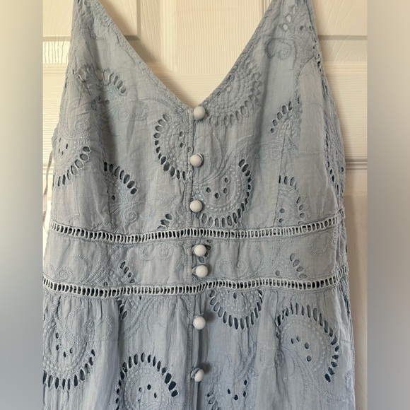 Guess Serafina Eyelet Maxi Dress Blue Size L - Picture 4 of 7
